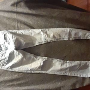 Light wash, distressed  boot cut skinny Jean's